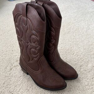 Brown Kids Cowboy Boots